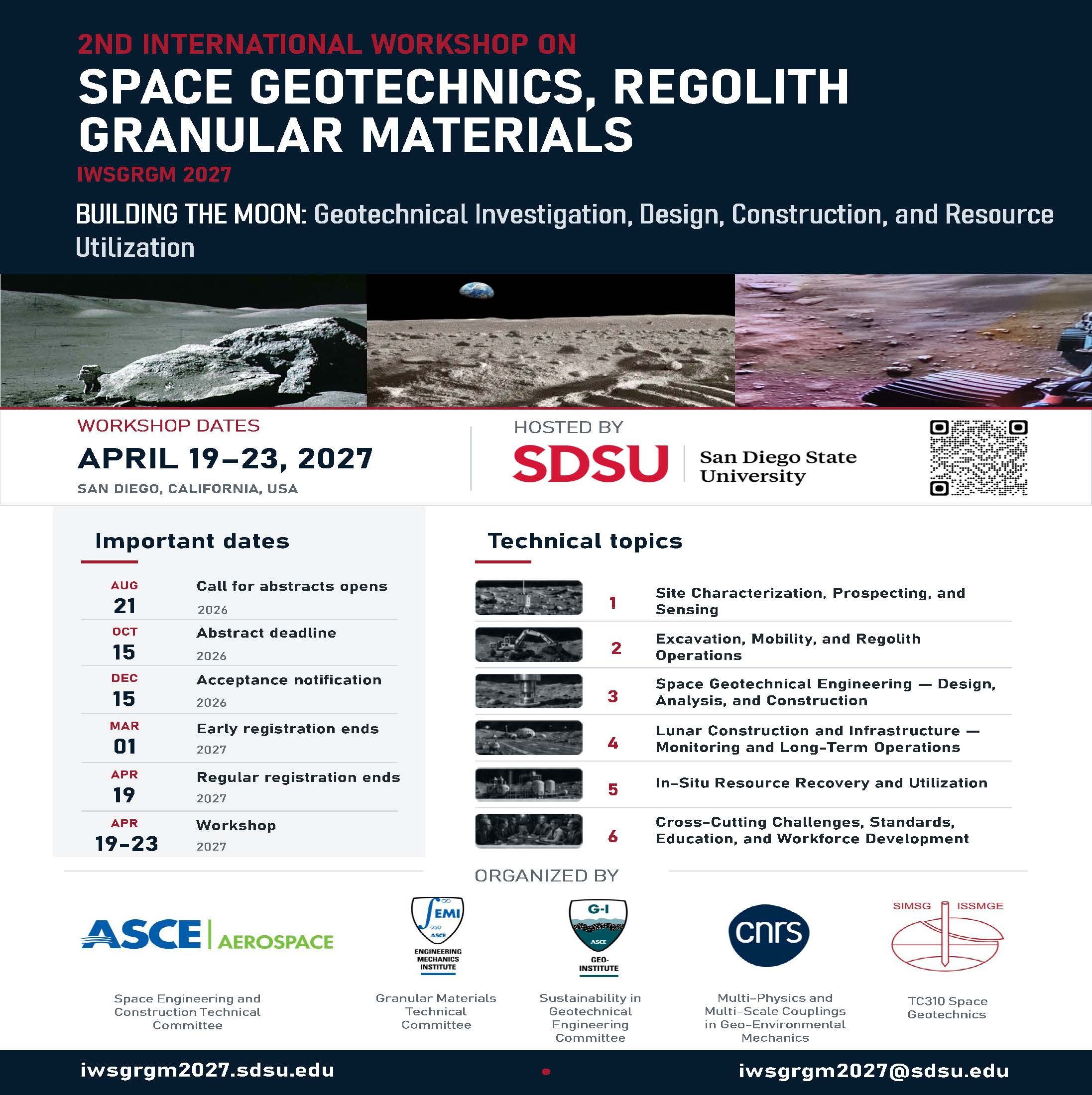 the 2nd International Workshop on Space Geotechnics, Regolith, and Granular Materials