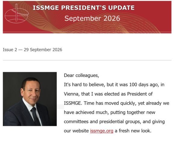 ISSMGE President's Update - September 2026